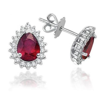 1.60 ct. Pırlanta Yakut Küpe